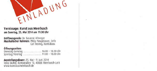 Kunst Meerbusch 2014 Flyer
