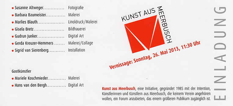 Kunst aus Meerbusch 2013 Flyer