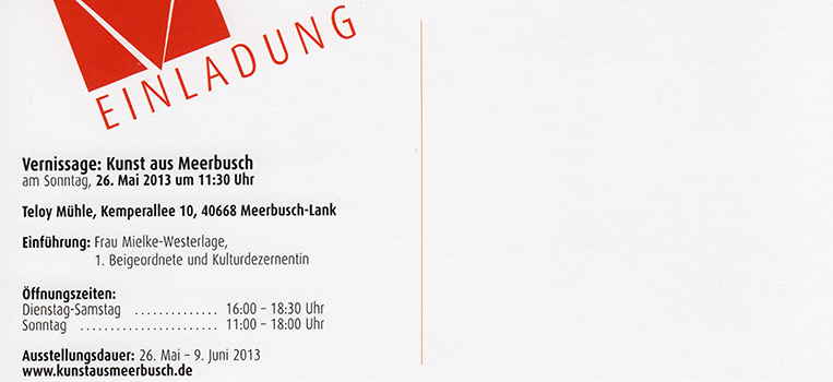 Kunst aus Meerbusch 2013 Flyer