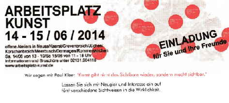 Arbeitsplatz Kunst 2014 Flyer