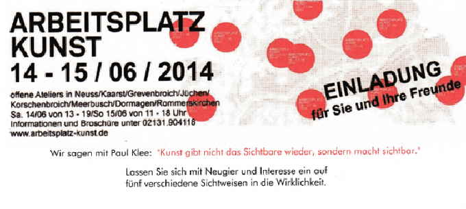 Arbeitsplatz Kunst 2014 Flyer